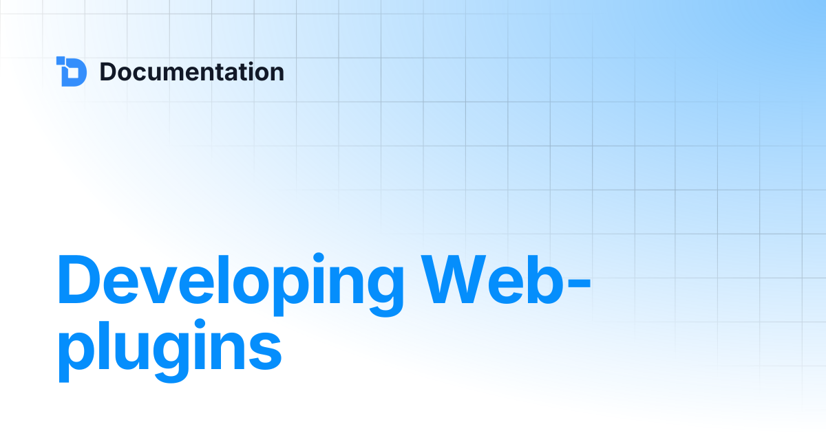 Developing Web-plugins | Documentation